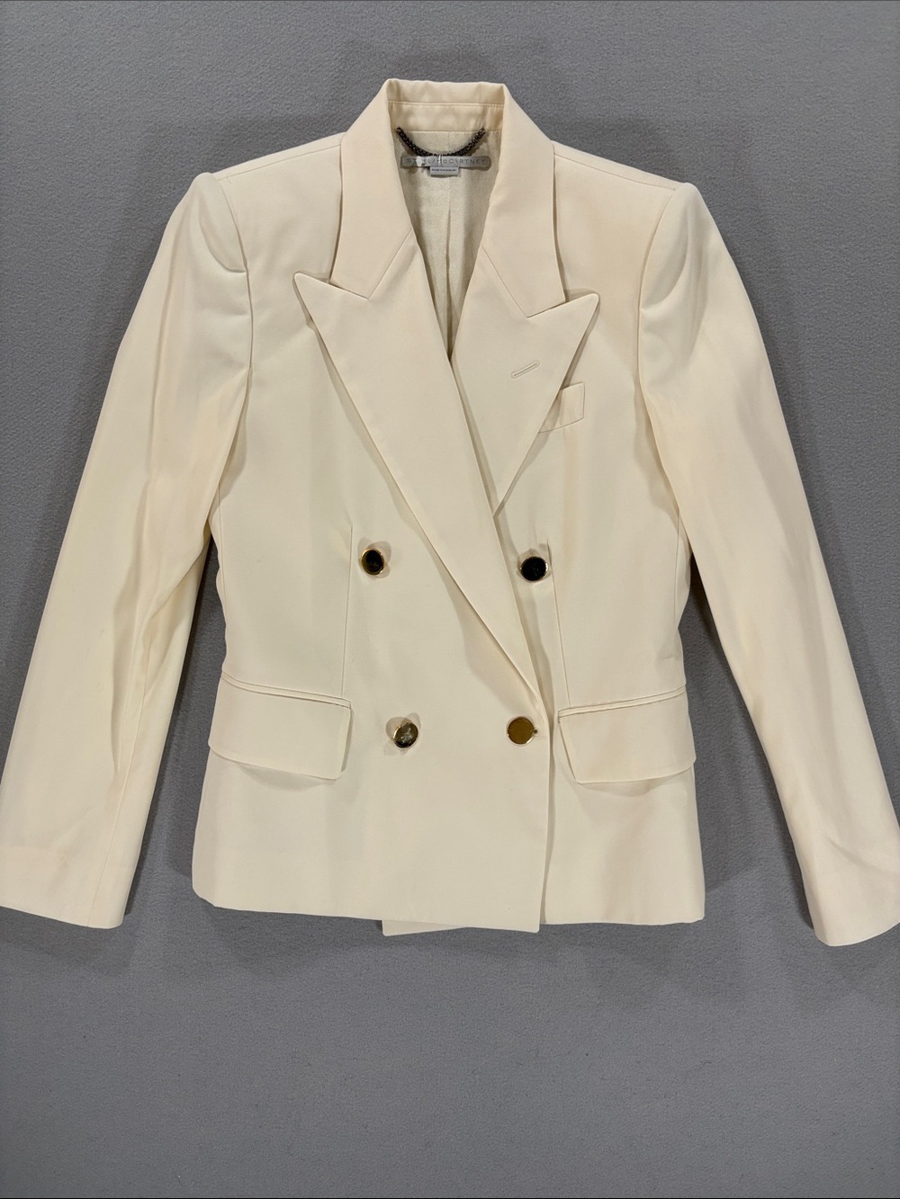 Stella McCartney Double-Breasted Cream Women's Blazer Jacket 40 8 10